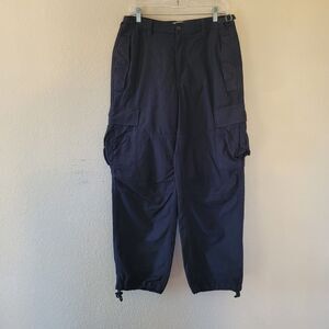 Aritzia TNA Surplus Division Womens Cargo Pants Size 10 Adjustable Waist Black